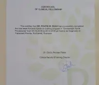 Dr. Pratik shah's certificate